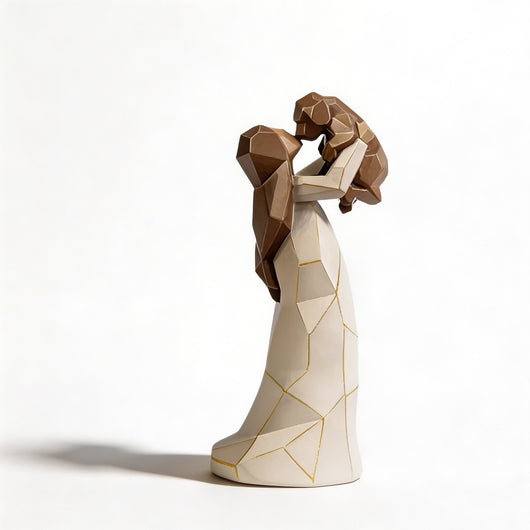 Whimsical Aura | Charming Decorative Sculpture of Girl Hugging Dog in Quality Resin 3
