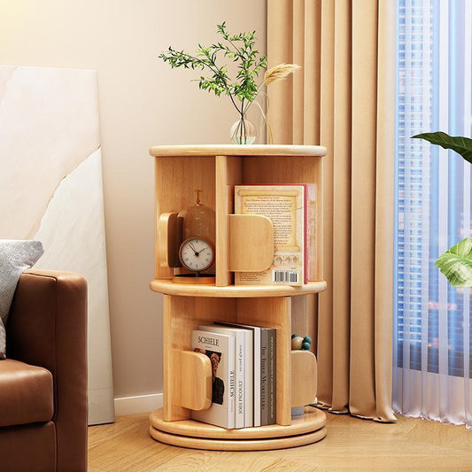 White Bookshelf | Solid Wood | Rotating Design | Space-Saving Solution | Home Office & Living Room 1
