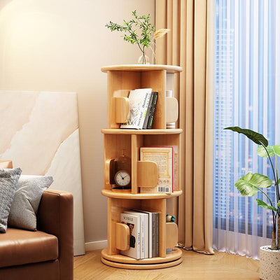 White Bookshelf | Solid Wood | Rotating Design | Space-Saving Solution | Home Office & Living Room 10