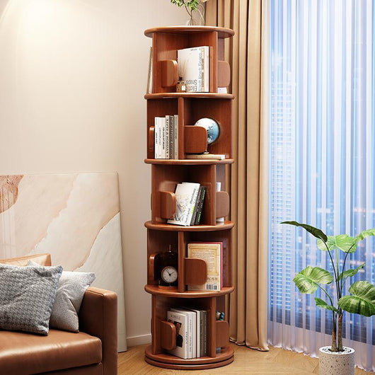 White Bookshelf | Solid Wood | Rotating Design | Space-Saving Solution | Home Office & Living Room 14