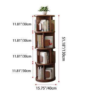 White Bookshelf | Solid Wood | Rotating Design | Space-Saving Solution | Home Office & Living Room