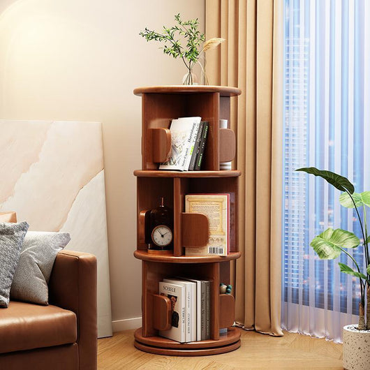 White Bookshelf | Solid Wood | Rotating Design | Space-Saving Solution | Home Office & Living Room 9