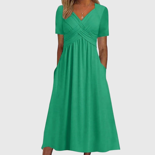 Women's A-Line Midi Dress Tummy Control Soft Black Elegant Cocktail 0