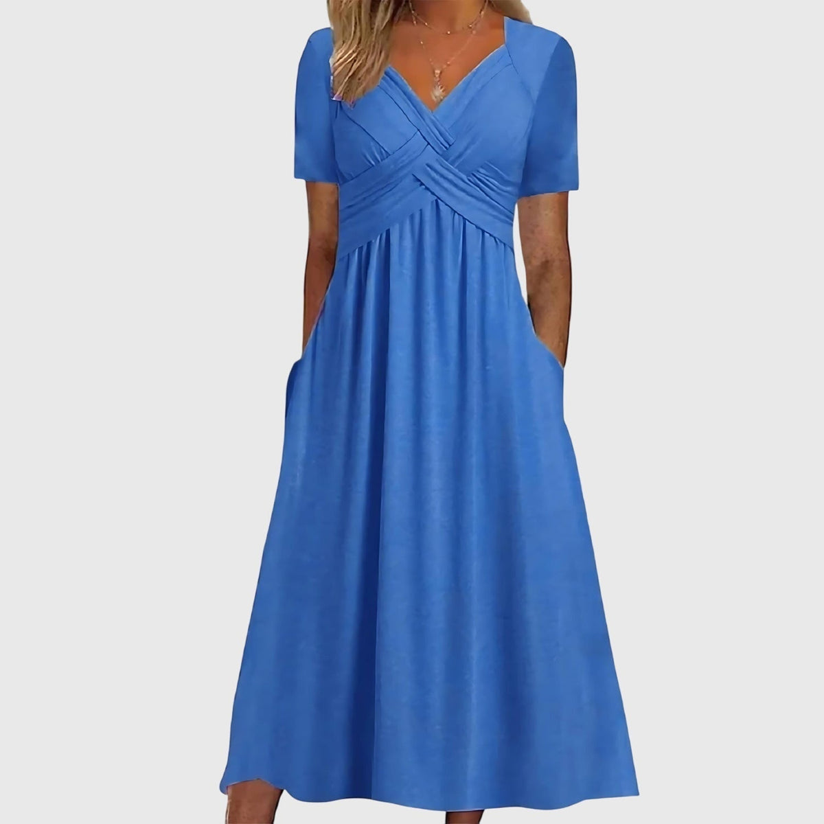 Women's A-Line Midi Dress Tummy Control Soft Black Elegant Cocktail 1