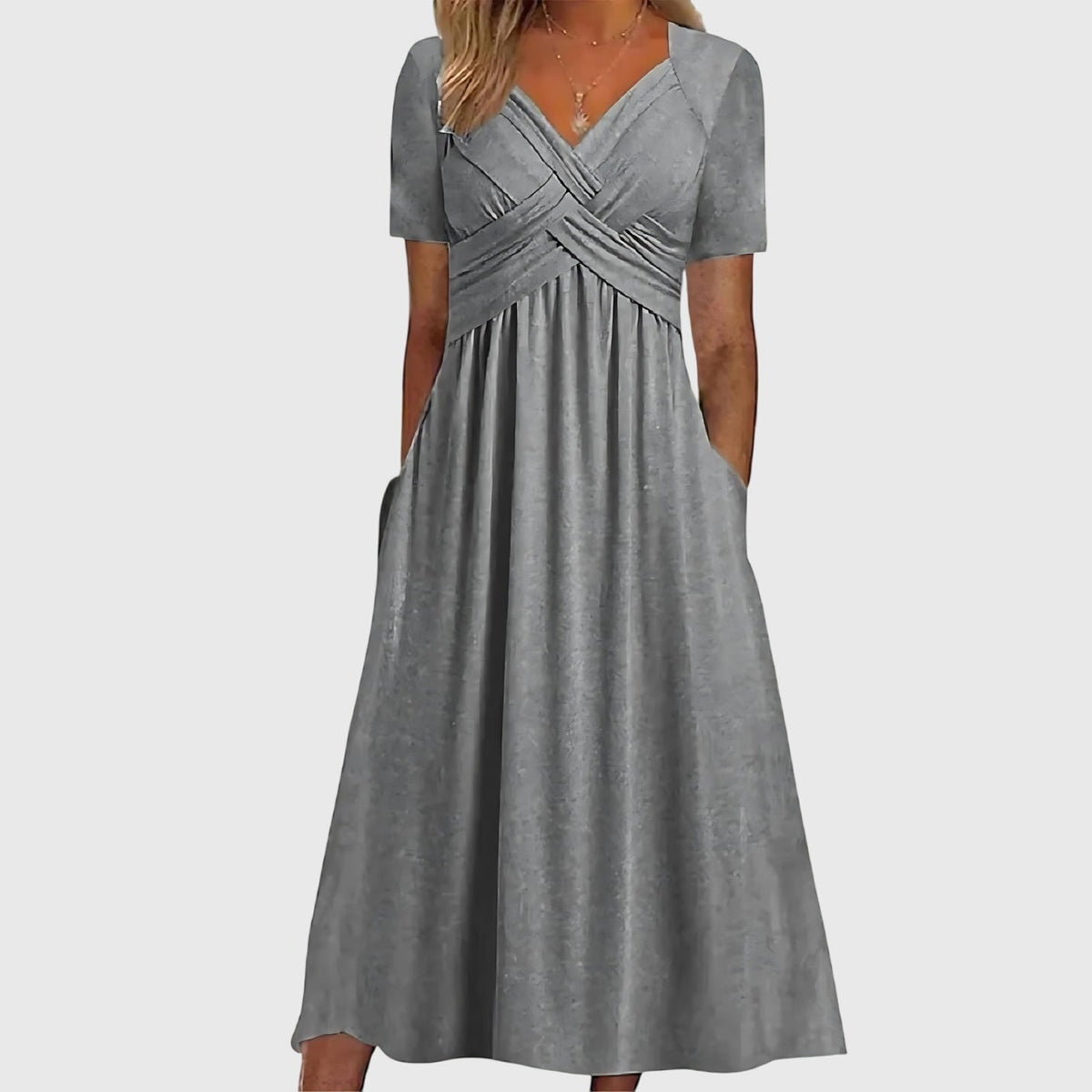 Women's A-Line Midi Dress Tummy Control Soft Black Elegant Cocktail 2