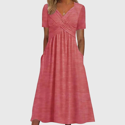Women's A-Line Midi Dress Tummy Control Soft Black Elegant Cocktail 3