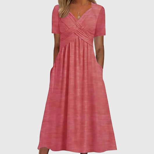 Women's A-Line Midi Dress Tummy Control Soft Black Elegant Cocktail 3
