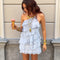 Women's Asymmetrical Mini Dress Ruffle Detail Casual Summer