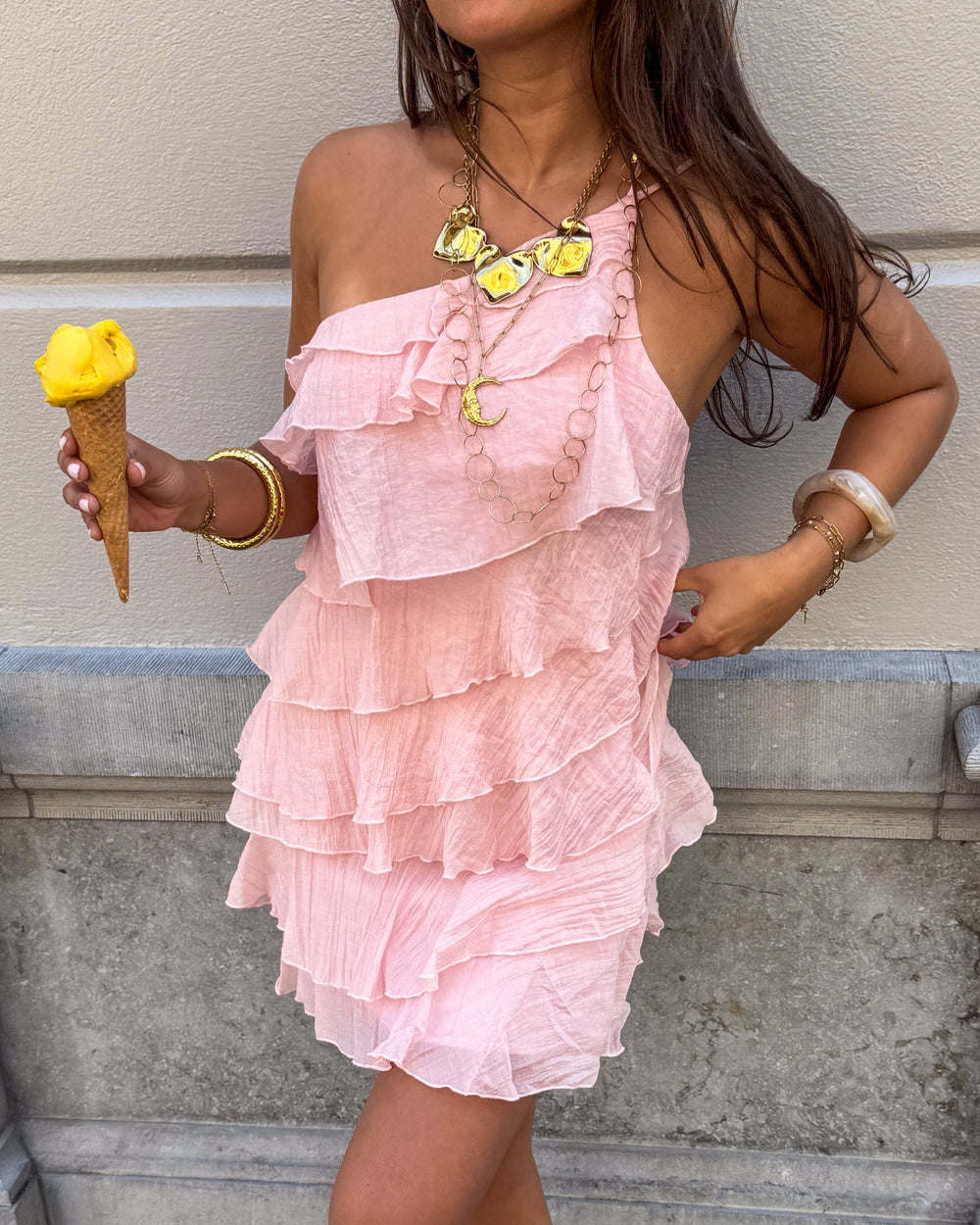 Women's Asymmetrical Mini Dress Ruffle Detail Casual Summer 10