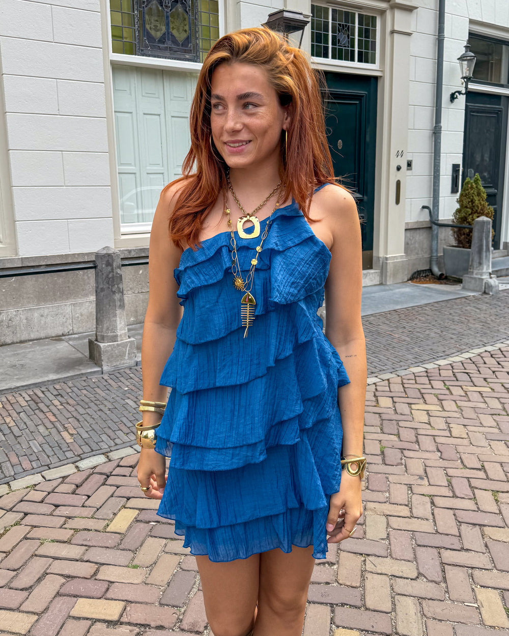 Women's Asymmetrical Mini Dress Ruffle Detail Casual Summer 14