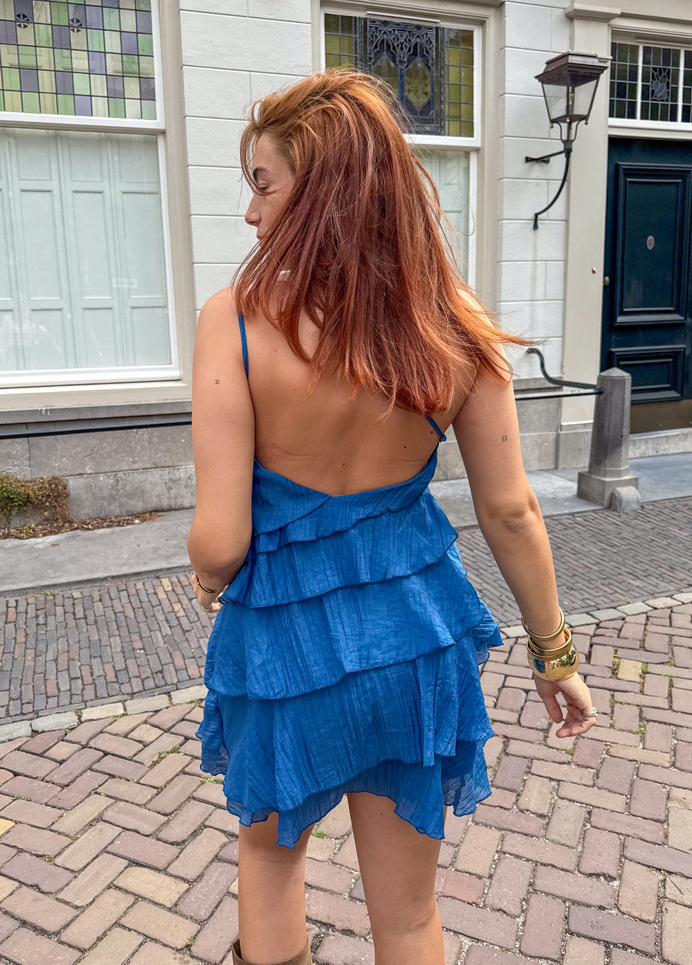 Women's Asymmetrical Mini Dress Ruffle Detail Casual Summer 4