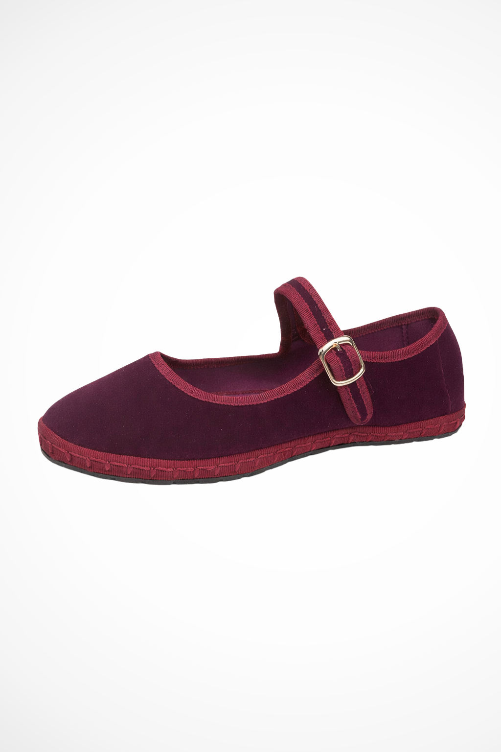 Women's Black Ballet Flats Round Toe Buckle Strap Suede Casual Footwear 5