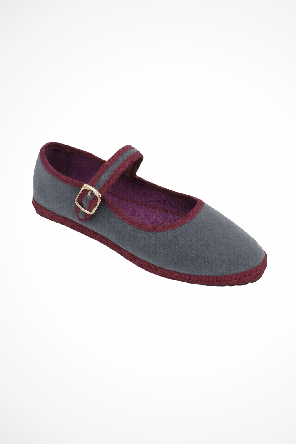 Women's Black Ballet Flats Round Toe Buckle Strap Suede Casual Footwear 8