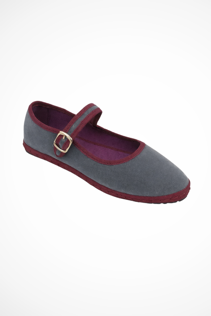 Women's Black Ballet Flats Round Toe Buckle Strap Suede Casual Footwear 8