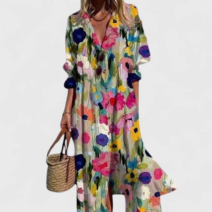 Women's Boho Maxi Dress Vibrant Colors Relaxed Fit Lightweight Summer 2