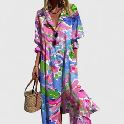Women's Boho Maxi Dress Vibrant Colors Relaxed Fit Lightweight Summer 4