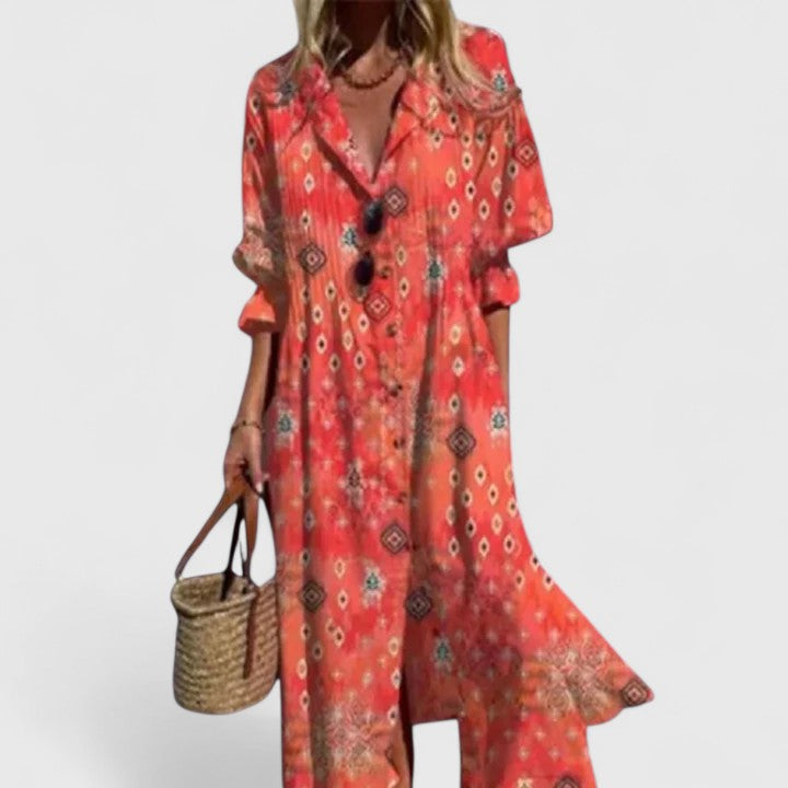 Women's Boho Maxi Dress Vibrant Colors Relaxed Fit Lightweight Summer 5