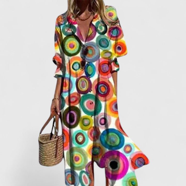 Women's Boho Maxi Dress Vibrant Colors Relaxed Fit Lightweight Summer 6
