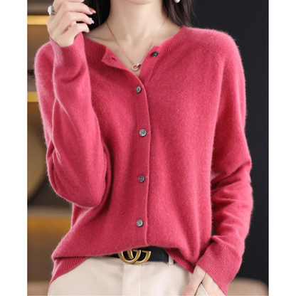 Women's Cashmere Cardigan Long Sleeve Elegant Cozy Full-Length Sweater 0