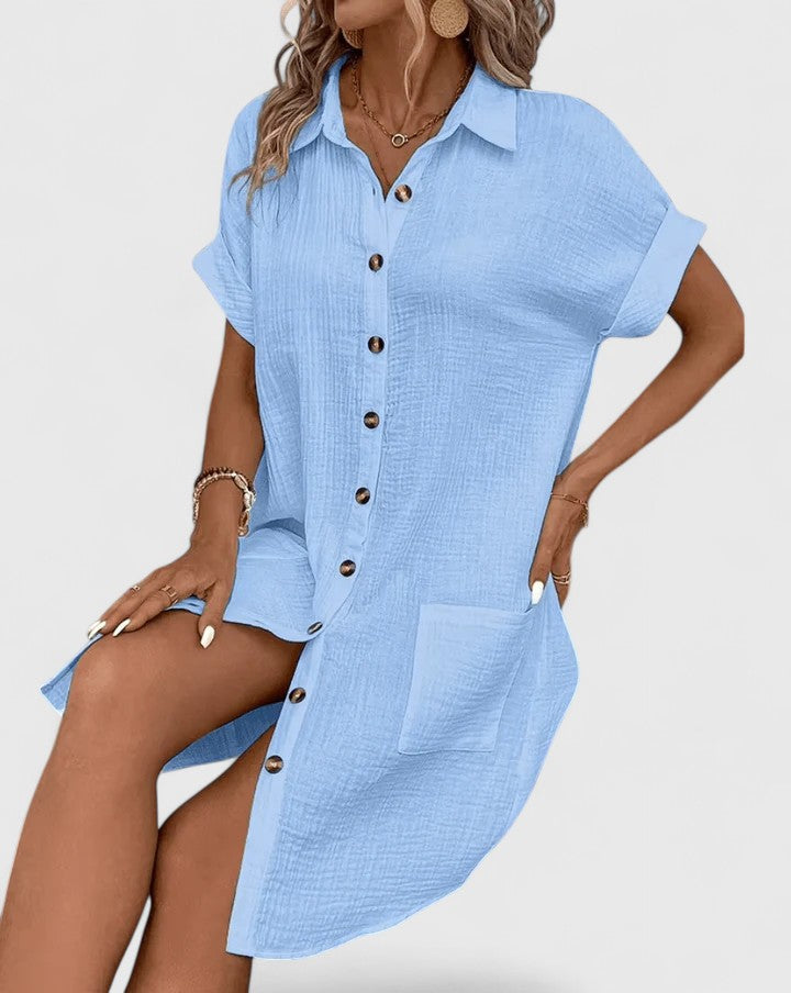 Women's Casual Midi Dress Relaxed Fit Breathable Fabric Summer 6