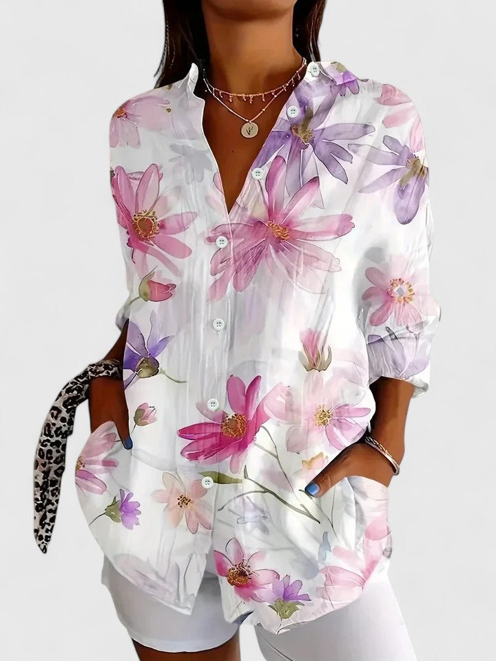Women's Colorful Print Blouse Casual Lightweight Regular Fit Summer Top 5