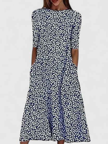 Women's Floral Midi Dress Stretch Fabric Casual Summer Plus Size 2
