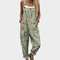 Women's Floral Print Casual Jumpsuit Adjustable Straps Woven Full-Length
