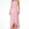 Women's Halter Maxi Dress Ruffled Layered Chiffon Open Back White Summer