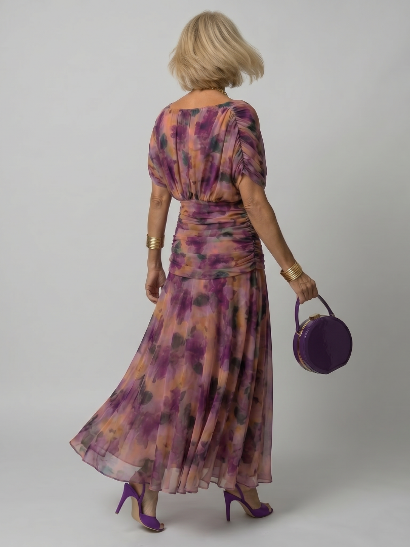 Women's Off Shoulder Midi Dress Lightweight Draped Neckline Casual Summer 3