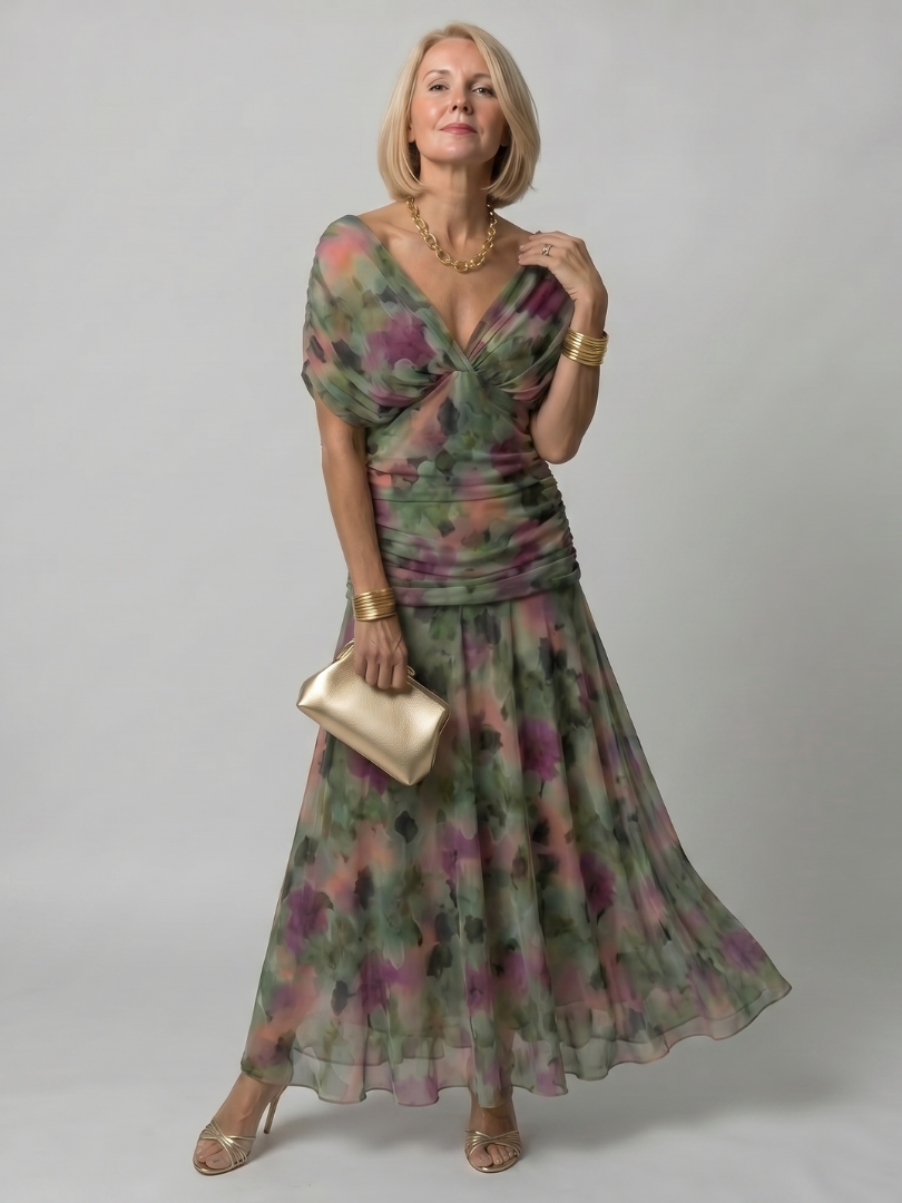 Women's Off Shoulder Midi Dress Lightweight Draped Neckline Casual Summer 9