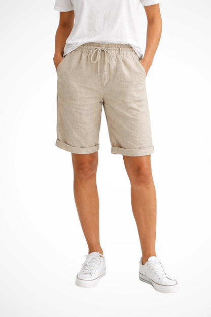 Women's Relaxed Fit Linen Capri Pants Casual Summer Essential 0