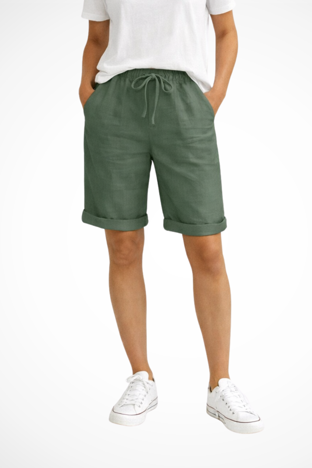 Women's Relaxed Fit Linen Capri Pants Casual Summer Essential 3