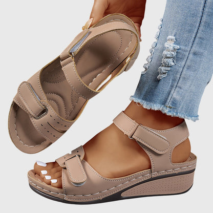 Women's Sandals Orthopedic Supportive Comfort Fit Stretchable Beige 5