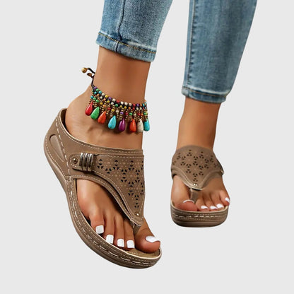 Women's Sandals Slip On Orthopedic Support Shock Absorbing Comfortable Beige 5