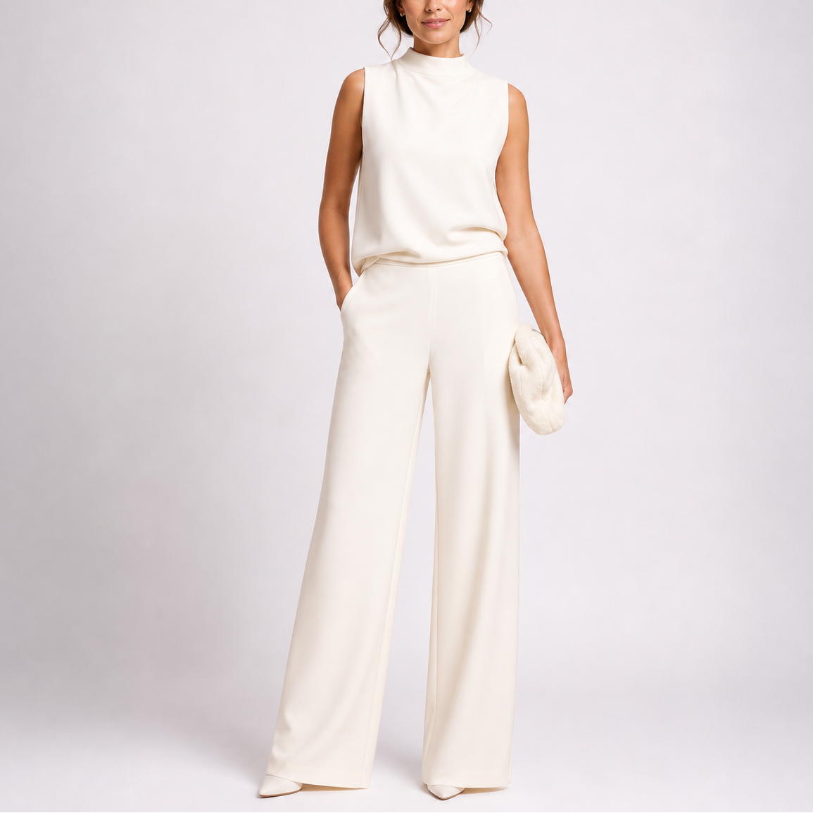 Women's Sleeveless Jumpsuit Wide Leg Soft Fabric Relaxed Fit 1