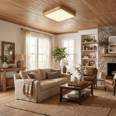 WoodenAura | Modern Stylish Flush Mount Ceiling Light Fixture 6