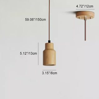 Wooden Pendant Light | Modern Design | Adjustable Height | Ideal for Kitchen or Living Room
