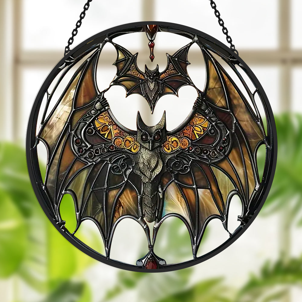 Bat Sun Catcher Decoration Stained Glass Window Hanging