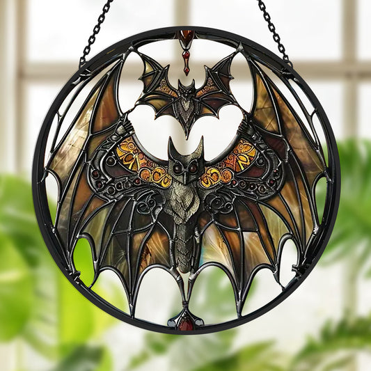 Bat Sun Catcher Decoration Stained Glass Window Hanging
