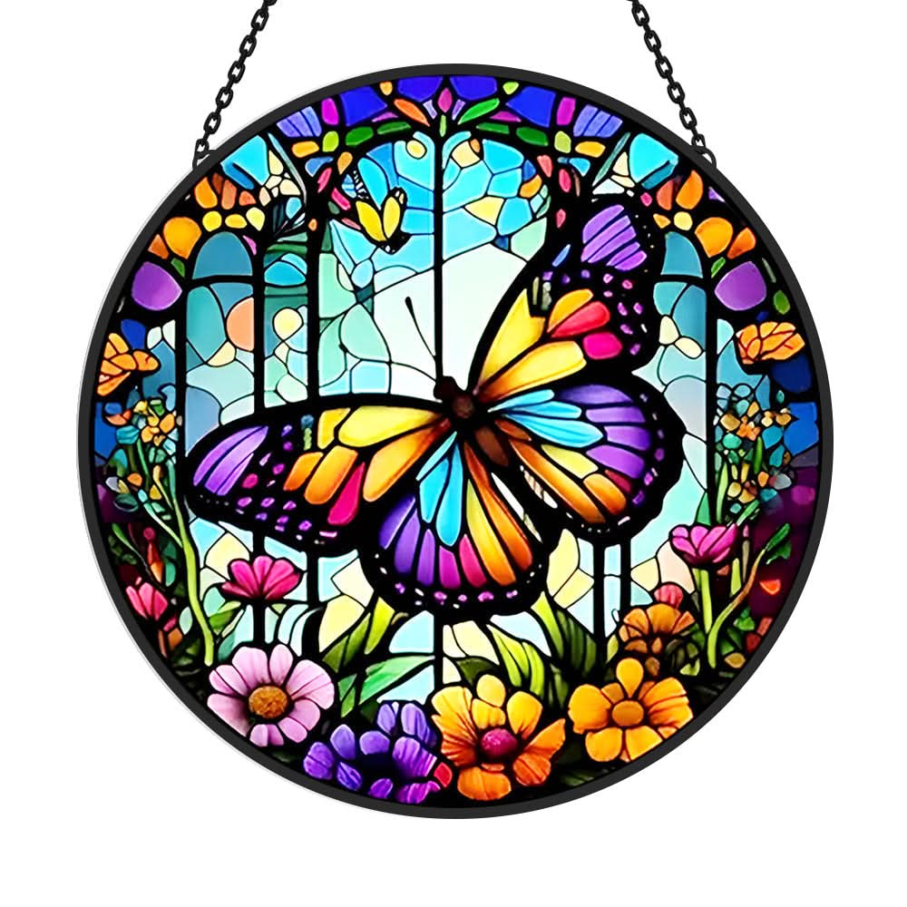 Butterfly Sun Catcher Decoration Stained Glass Window Hanging
