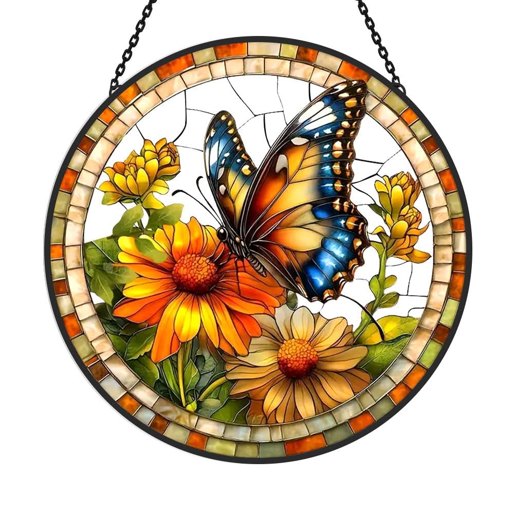 Butterfly Sun Catcher Decoration Stained Glass Window Hanging
