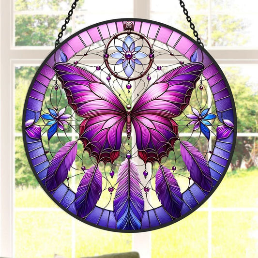 Butterfly Sun Catcher Decoration Stained Glass Window Hanging