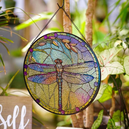 Dragonfly Sun Catcher Decoration Stained Glass Window Hanging