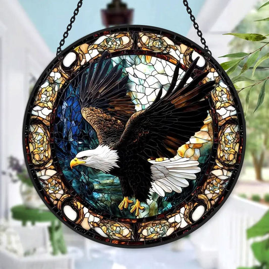 Eagle Sun Catcher Decoration Stained Glass Window Hanging