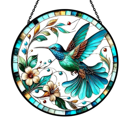 Hummingbird Sun Catcher Decoration Stained Glass Window Hanging