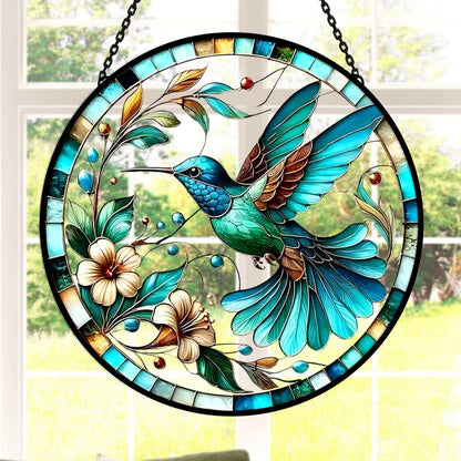 Hummingbird Sun Catcher Decoration Stained Glass Window Hanging
