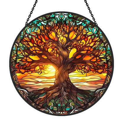 Tree of Life Sun Catcher Decoration Stained Glass Window Hanging